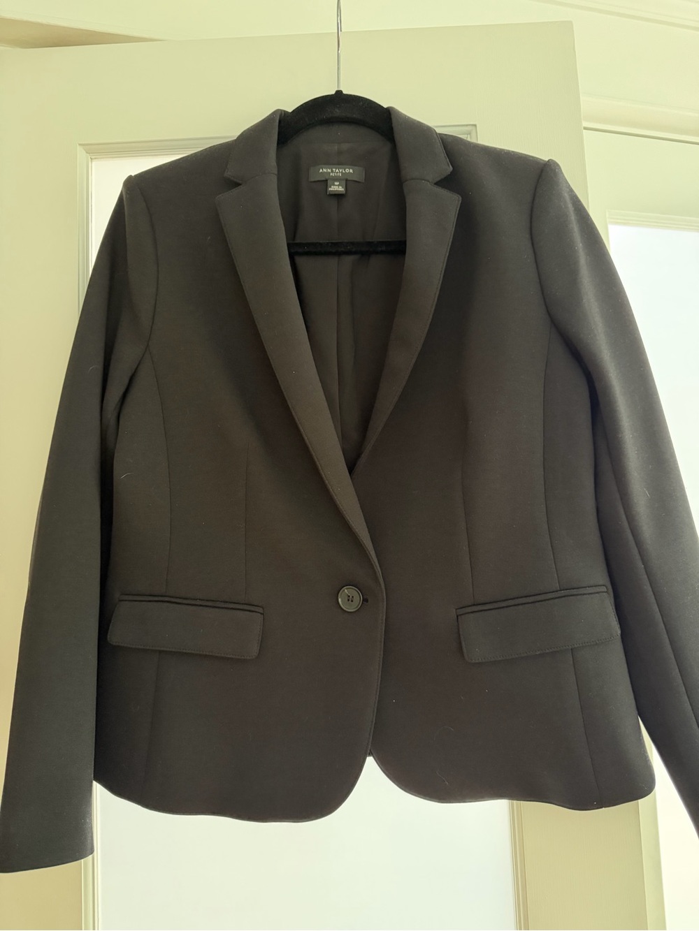Ann Taylor Black Single-Button Tailored Blazer